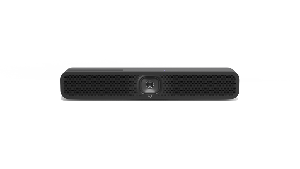 A front-facing product image of the Logitech MeetUp 2.